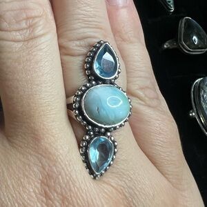 Larimar Blue Topaz Ring Size 7